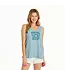 Life Is Good Womens Textured Slub Good Vibes Flowe Smokey Blue
