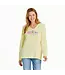 Life Is Good Womens NEW Long Sleeve Hooded Crus 3 Hibiscuses Sandy Yellow