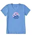 Life Is Good Womens Crusher-LITE V Ladybug Flowers Cornflower Blue