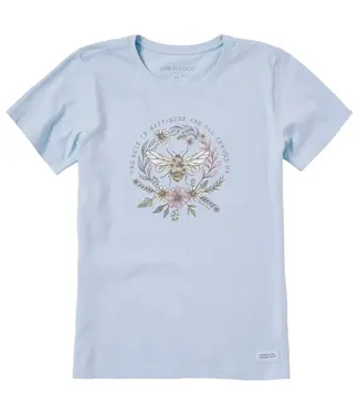 Life Is Good Womens Crusher-LITE Bee Happiness Al Glacier Blue
