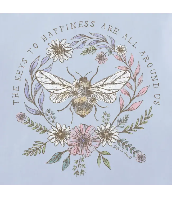 Life Is Good Womens Crusher-LITE Bee Happiness Al Glacier Blue