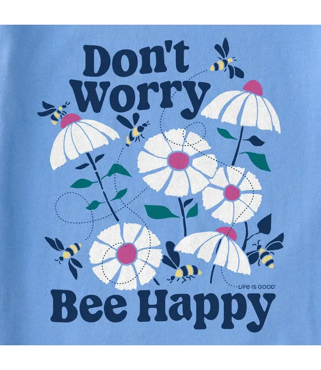 Life Is Good Womens Crusher-LITE Don't Worry Bee Cornflower Blue