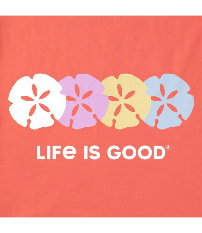 Life Is Good Womens Crusher Vee Rally Sand Dollars Mango Orange