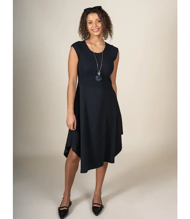 Tribal Cap Sleeve Crew Neck Dress