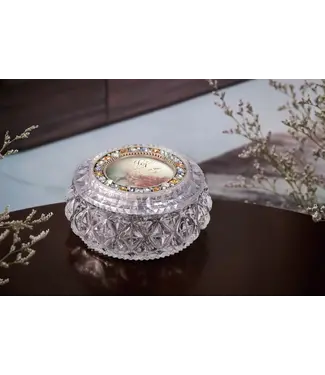 Icy Craft Diamond Cut Golden Round Box