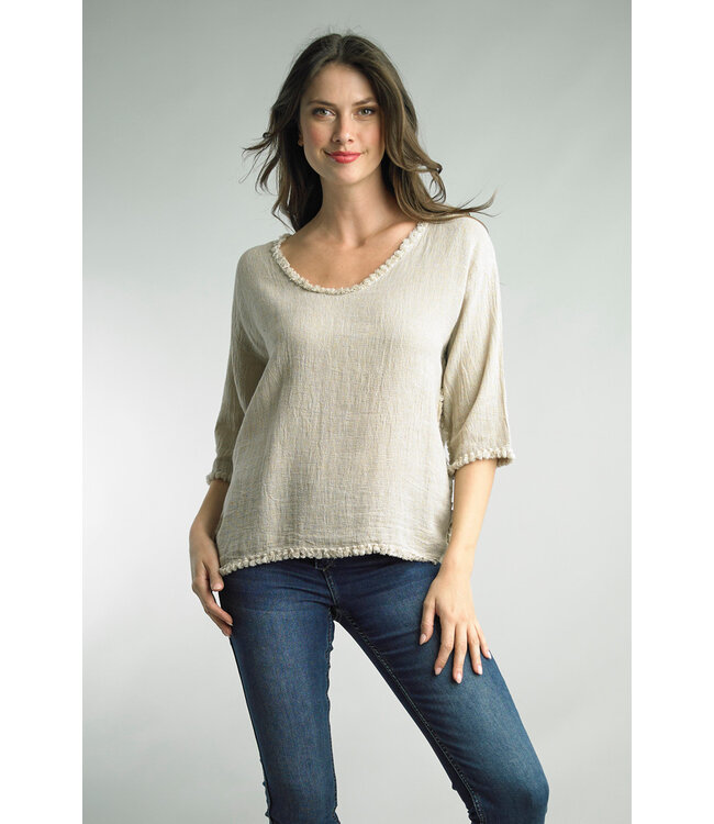 Tempo Paris Linen Edge Tee