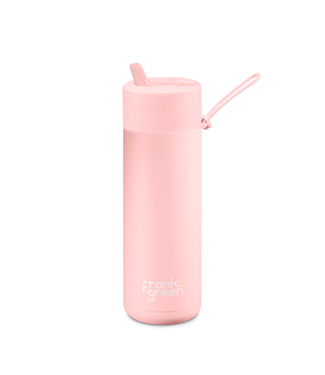 Frank Green 20oz SS Ceramic Reusable Bottle Blushed with Flip Straw Lid