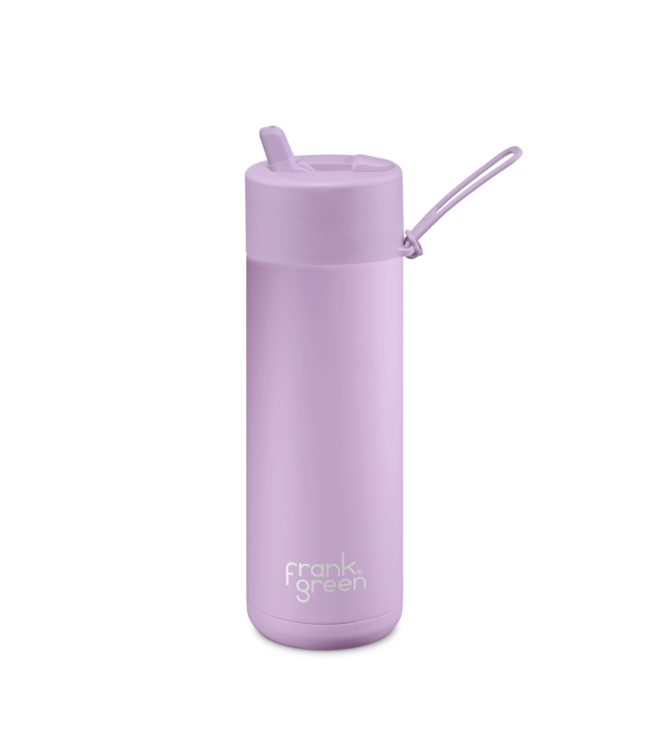 Frank Green 20oz SS Ceramic Reusable Bottle Lilac Haze with Flip Straw Lid