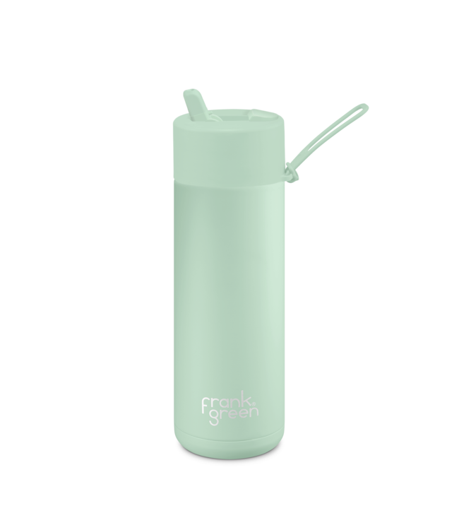 Frank Green 20oz SS Ceramic Reusable Bottle Mint Gelato with Flip Straw Lid