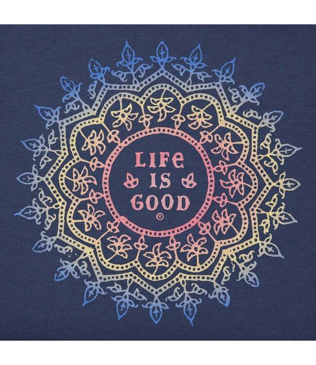 Life Is Good Womens Crusher Tee Antique Mandala Darkest Blue