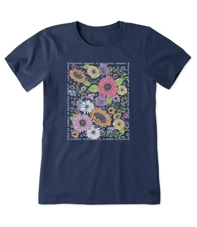 Life Is Good Womens Crusher Tee Beautiful Energy With Darkest Blue