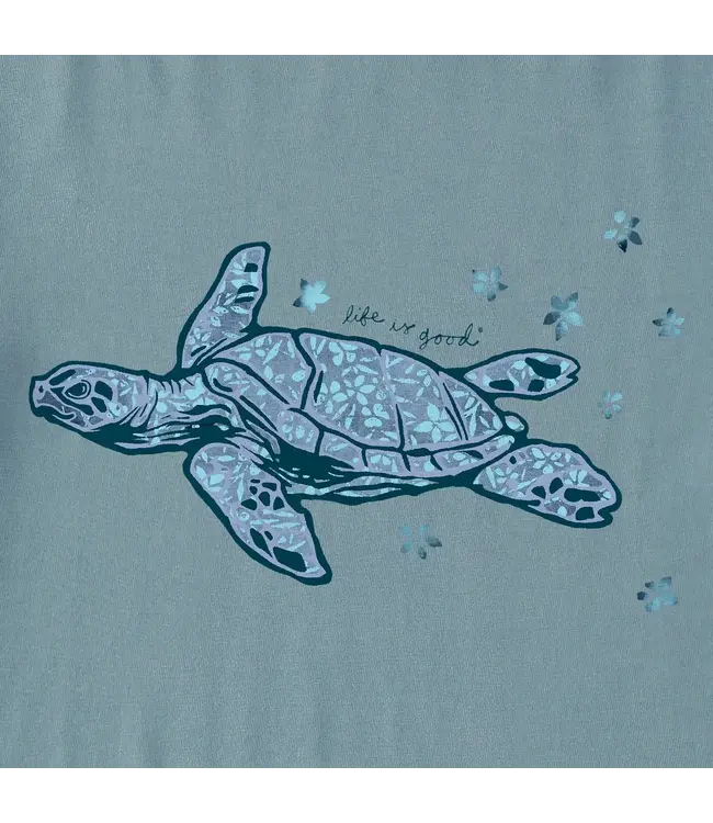 Life Is Good Womens Crusher Vee Patterna Floating Smokey Blue