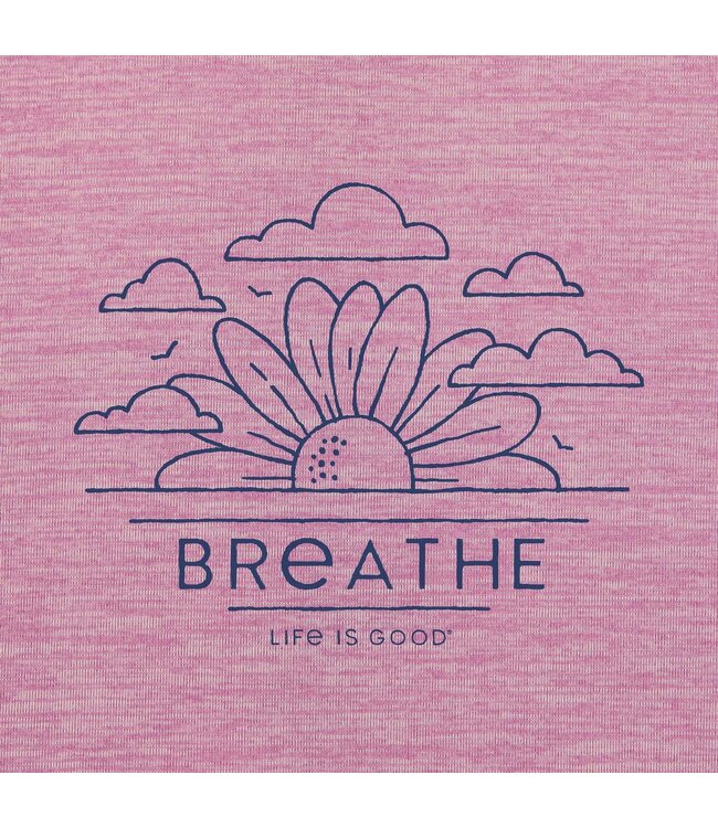 Life Is Good Womens Long Sleeve Sun Breathe Sunflower Violet Purple