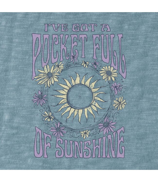 Life Is Good Womens Textured Slub Pocket Full Of S Smokey Blue