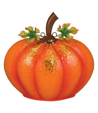 Regal Gilded Pumpkin Decor Orange
