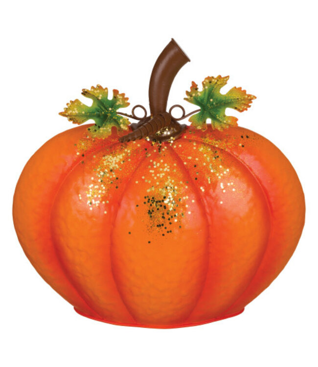 Regal Gilded Pumpkin Decor Orange