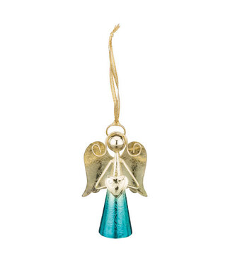 Regal Gold Angel Bell 4" Blue