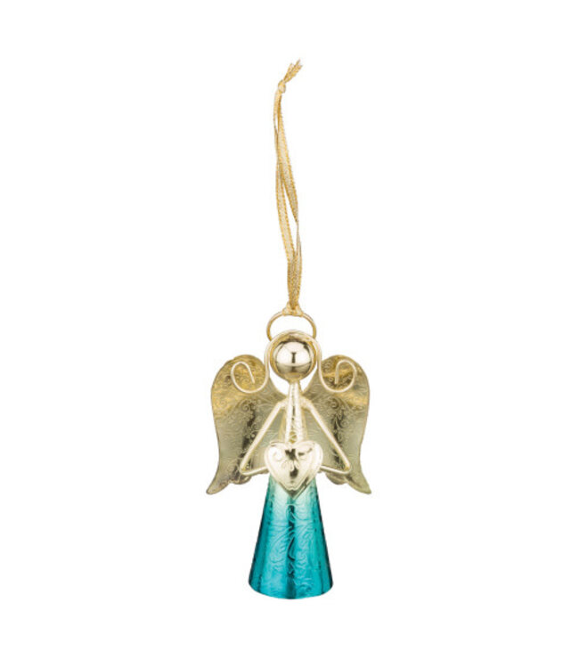 Regal Gold Angel Bell 4" Blue