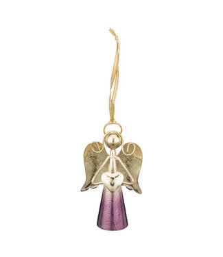 Regal Gold Angel Bell 4" Purple