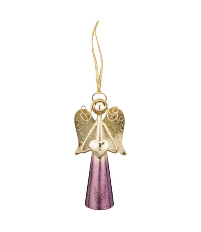 Regal Gold Angel Bell 6"Purple
