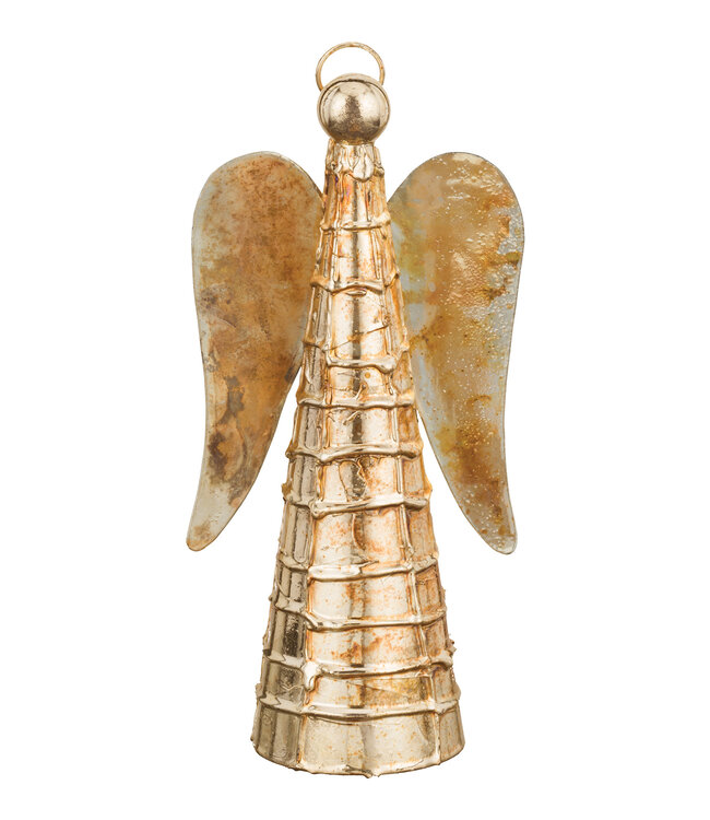 Regal Gold Flame Angel Decor 10"