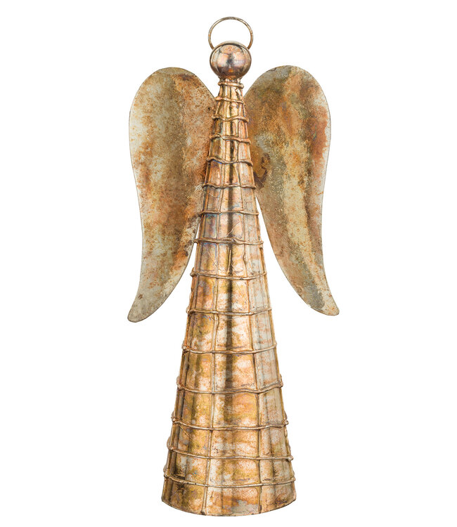 Regal Gold Flame Angel Decor 16"
