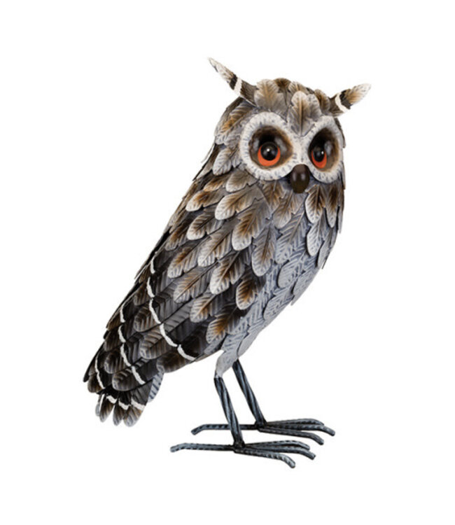 Regal Grey Horned Owl Standing