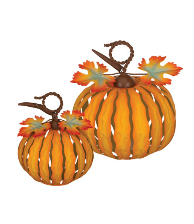 Regal LED Pumpkin Decor Set Of 2 Orange