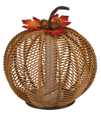 Regal LED Wicker Pumpkin Lantern Round