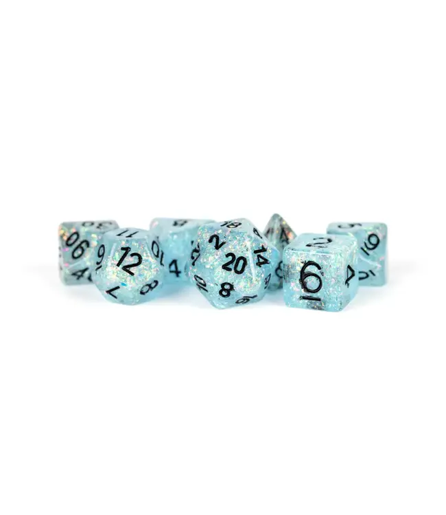 Metallic Dice Games 16mm Resin Flash Dice Poly Dice Set Blue