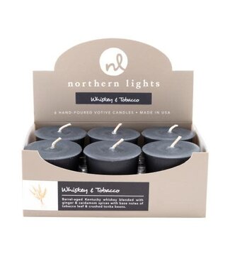 Northern Lights Candles Whiskey And Tobacco Votive