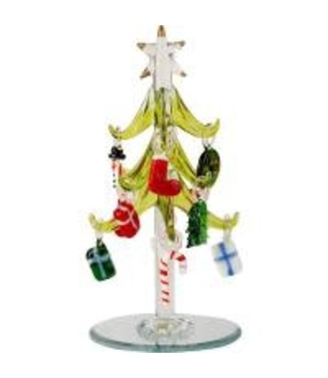 Gift Essentials Glass Tree 6in with Christmas Icon Ornaments