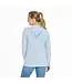 Life Is Good Womens New Long Sleeve Hooded Floral Bee Manda Glacier Blue