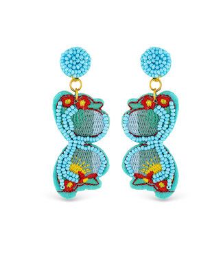 Amanda Blu Beaded Blue Sunglasses Earrings