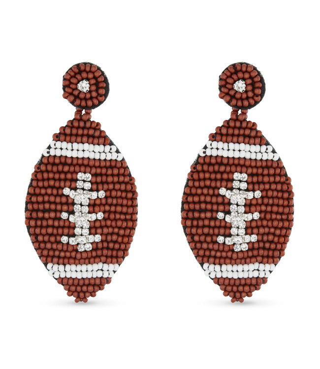 Amanda Blu Beaded Football Earrings