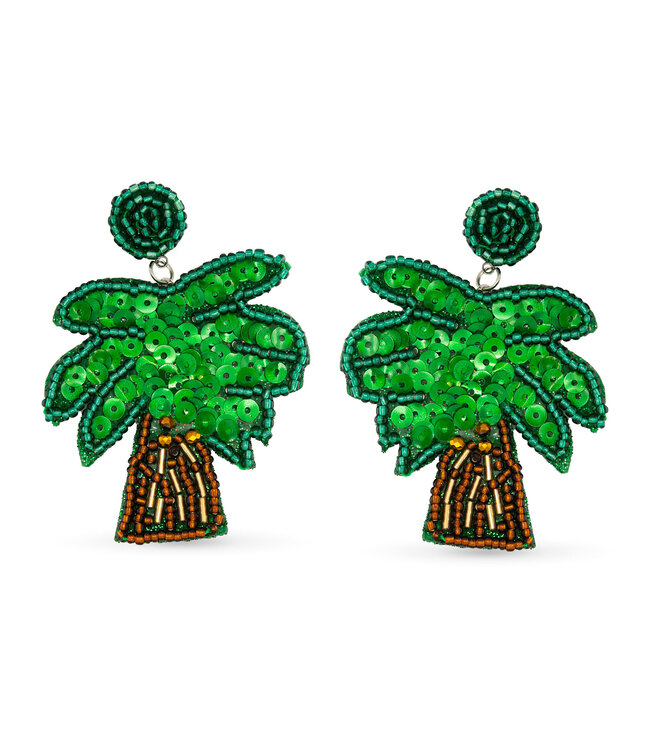 Amanda Blu Beaded Palm Tree Earrings