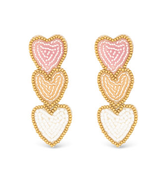 Amanda Blu Beaded Three Hearts Earrings