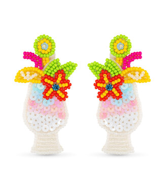 Amanda Blu Beaded Tropical Cocktail Earrings