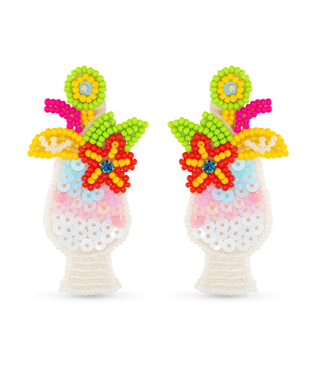 Amanda Blu Beaded Tropical Cocktail Earrings