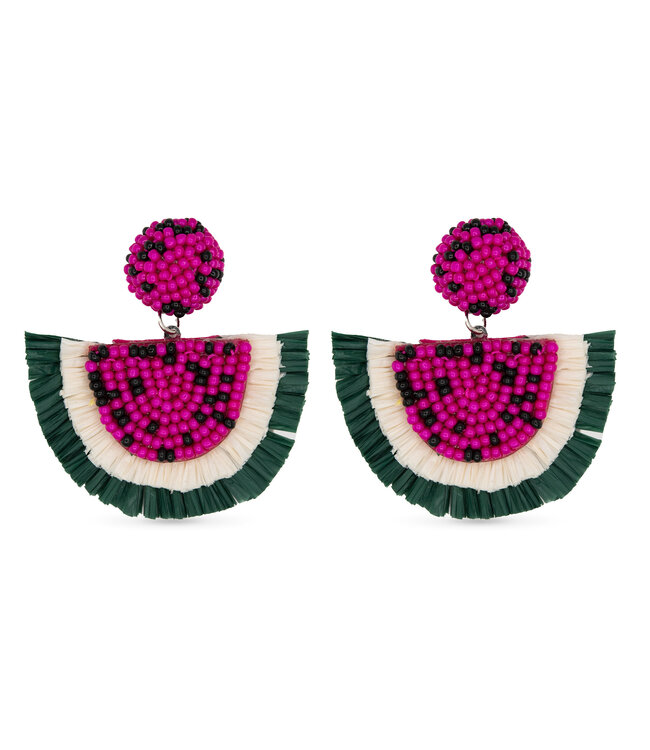 Amanda Blu Beaded Watermelon Earrings