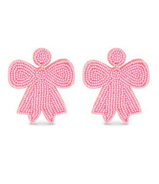 Amanda Blu Beaded White Bow Earrings