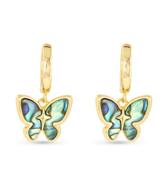 Amanda Blu Gold Abalone Blue Butterfly Earring