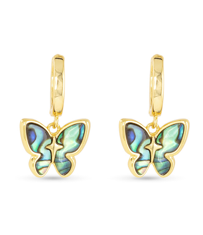 Amanda Blu Gold Abalone Blue Butterfly Earring