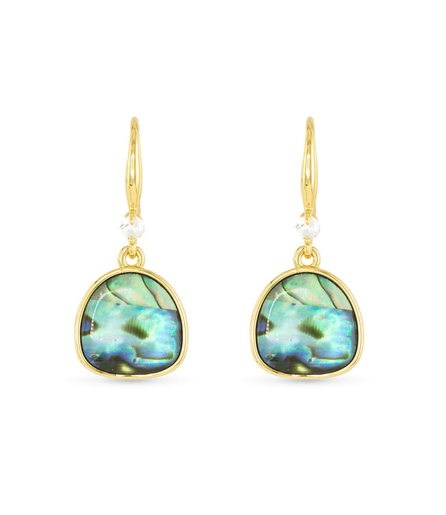 Amanda Blu Gold Abalone Blue Dome Drop Earring