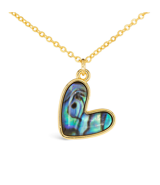 Amanda Blu Gold Abalone Blue Heart Necklace