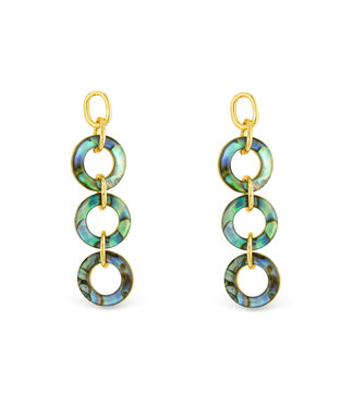 Amanda Blu Gold Abalone Blue Link Drop Earrings