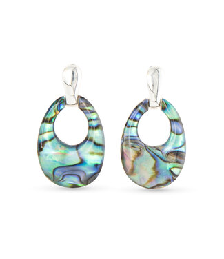 Amanda Blu Gold Abalone Blue Oval Large Drop Earring