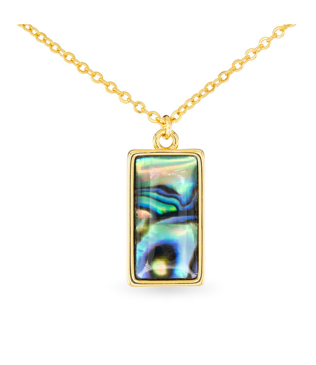 Amanda Blu Gold Abalone Blue Rectangle Necklace
