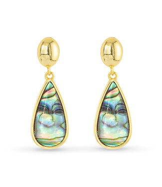 Amanda Blu Gold Abalone Blue Teardrop Drop Earring