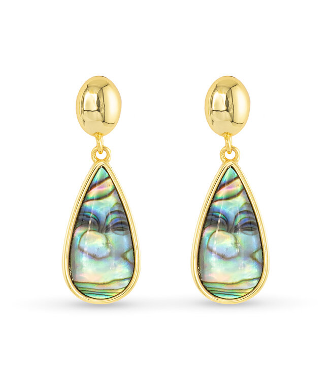 Amanda Blu Gold Abalone Blue Teardrop Drop Earring